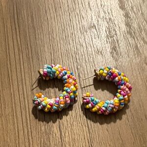 BaubleBar Multicolor Beaded Hoop Earrings